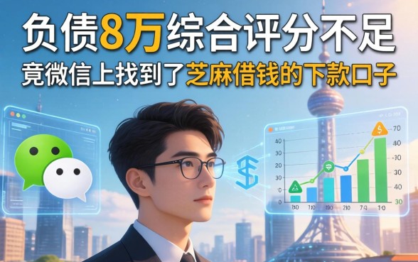 我负债8万综合评分不足，竟在微信上找到了芝麻借钱的下款口子