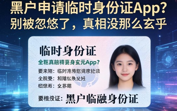 黑户申请临时身份证app？别被忽悠了，真相没那么玄乎