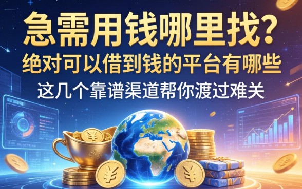 急需用钱哪里找？绝对可以借到钱的平台有哪些？这几个靠谱渠道帮你渡过难关
