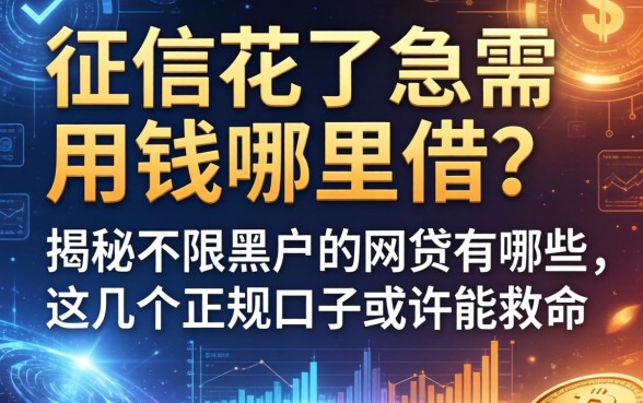 征信花了急需用钱哪里借？揭秘不限黑户的网贷有哪些，这几个正规口子或许能救命