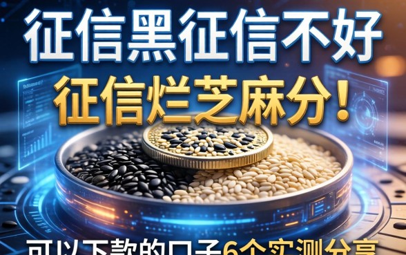 征信黑征信不好征信烂芝麻分可以下款的口子6个实测分享