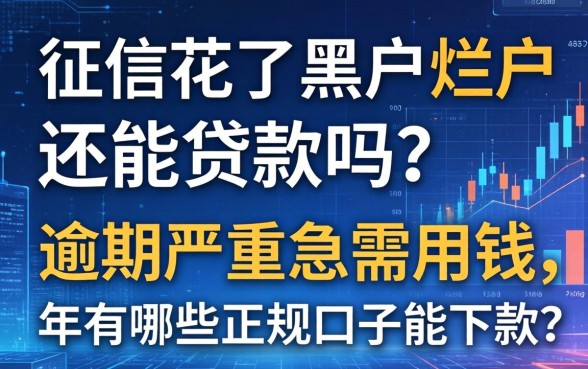 征信花了黑户烂户还能贷款吗？逾期严重急需用钱，2026年有哪些正规口子能下款？