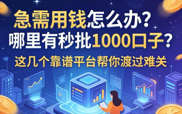 急需用钱怎么办？哪里有秒批1000口子？这几个靠谱平台帮你渡过难关