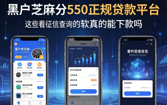 黑户芝麻分550正规贷款平台，这些不看征信查询的软件真的能下款吗