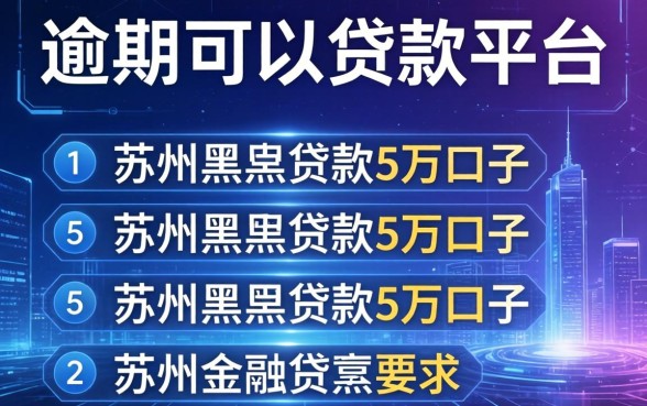 逾期可以贷款的平台，罗列5个苏州黑户贷款5万的口子