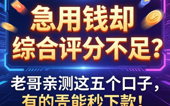 急用钱却显示“综合评分不足”？老哥亲测这五个口子，有的竟能秒下款！
