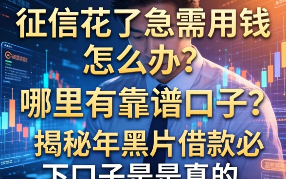 征信花了急需用钱怎么办？哪里有靠谱的口子？揭秘2026年黑户借款必下口子是真的吗？