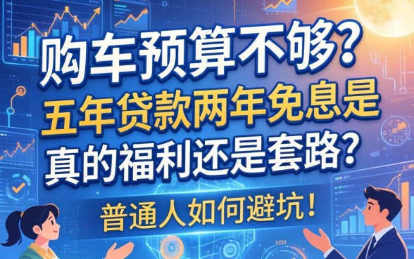 购车预算不够？五年贷款两年免息是真的福利还是套路？普通人如何避坑？