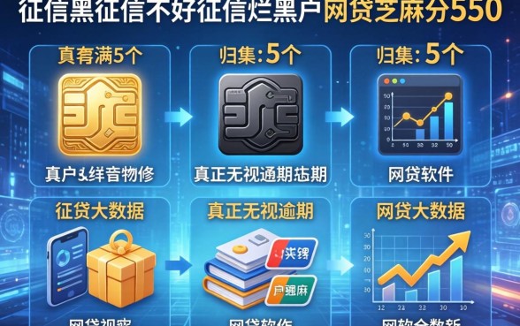 征信黑征信不好征信烂黑户网贷芝麻分550，归集5个真正无视逾期大数据的网贷软件