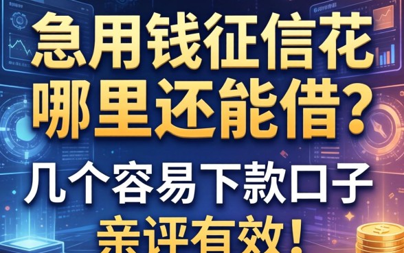 急用钱征信花哪里还能借？分享几个容易下款的口子，亲测有效！