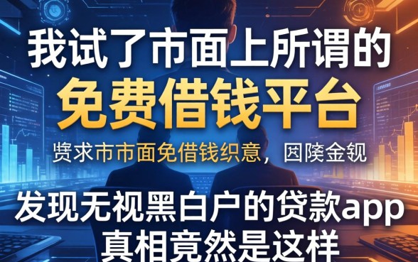 我试了市面上所谓的免费借钱平台，发现无视黑白户的贷款app真相竟然是这样