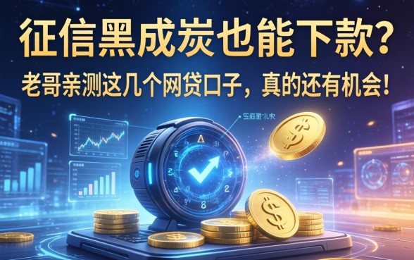 征信黑成炭也能下款？老哥亲测这几个网贷口子，真的还有机会！