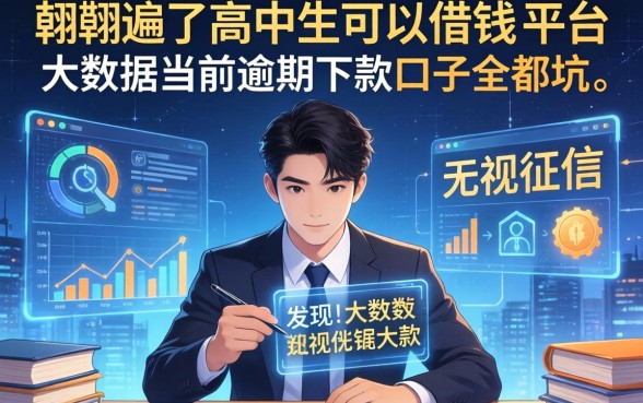 我翻遍了高中生可以借钱的平台，发现无视征信大数据当前逾期下款的口子全是坑