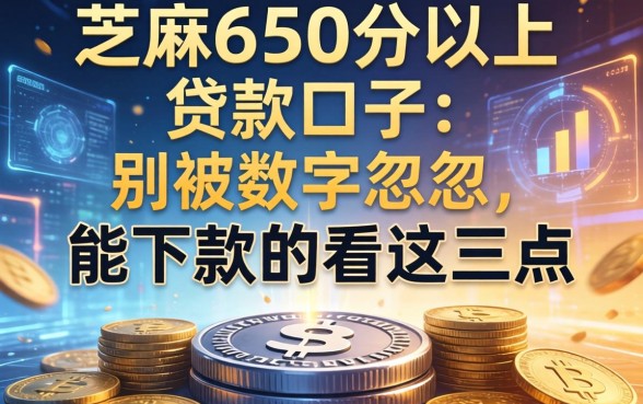 芝麻650分以上贷款口子：别被数字忽悠，能下款的看这三点