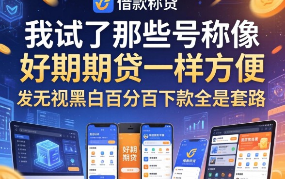 我试了那些号称像好期期贷一样方便的借款软件，发现无视黑白百分百下款全是套路