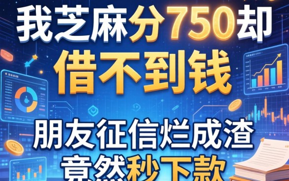 我芝麻分750却借不到钱，朋友征信烂成渣竟然秒下款