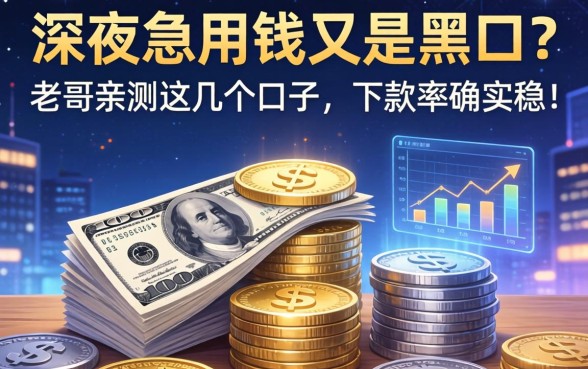 深夜急用钱又是黑户？老哥亲测这几个口子，下款率确实稳！