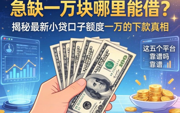 手里急缺一万块哪里能借？揭秘最新小贷口子额度一万的下款真相，这五个平台靠谱吗？