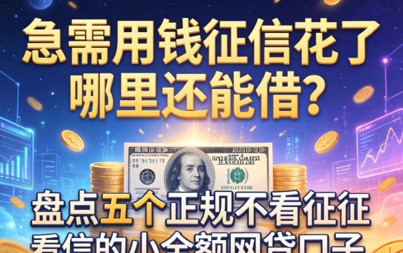 急需用钱征信花了哪里还能借？盘点五个正规不看征信的小额网贷口子
