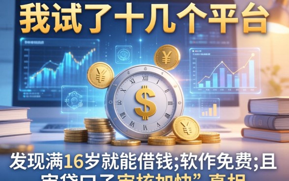我试了十几个平台，发现满16岁就能借钱的软件免费且审贷口子审核加快的真相
