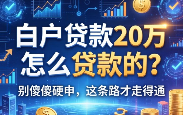 白户贷款20万怎么贷款的？别傻傻硬申，这条路才走得通