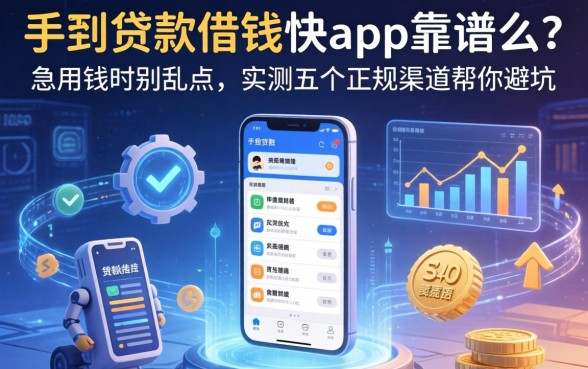 手机贷款借钱快app靠谱么？急用钱时别乱点，实测五个正规渠道帮你避坑