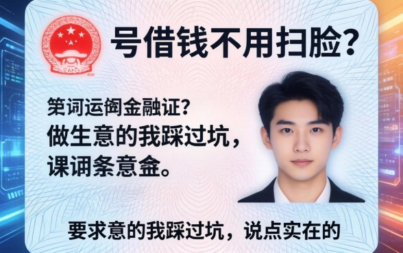 身份证号借钱不用扫脸？做生意的我踩过坑，说点实在的