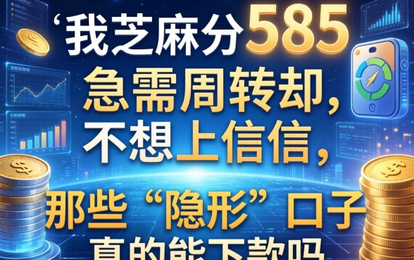 我芝麻分585，急需周转却不想上征信，那些“隐形”口子真的能下款吗
