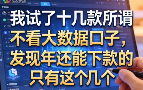 我试了十几款所谓不看大数据的口子，发现2026年还能下款的只有这几个
