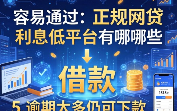 容易通过的正规网贷利息低平台有哪些可以借款，归纳五个逾期太多仍可下款的平台