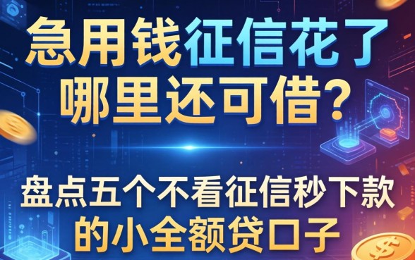 急用钱征信花了哪里还能借？盘点五个不看征信秒下款的小额贷口子