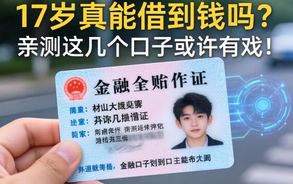 手里只有身份证，17岁真的能借到钱吗？亲测这几个口子或许有戏！