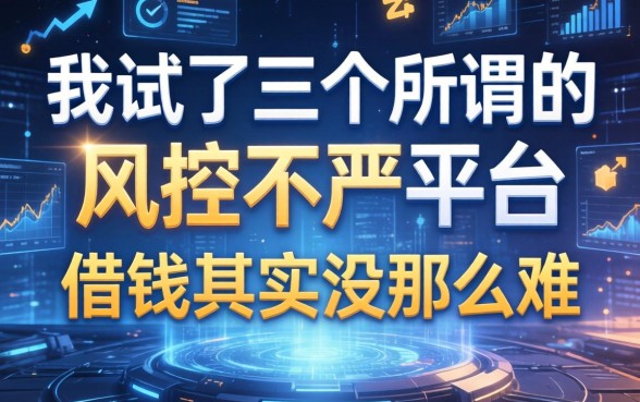 我试了三个所谓的风控不严平台，发现借钱其实没那么难