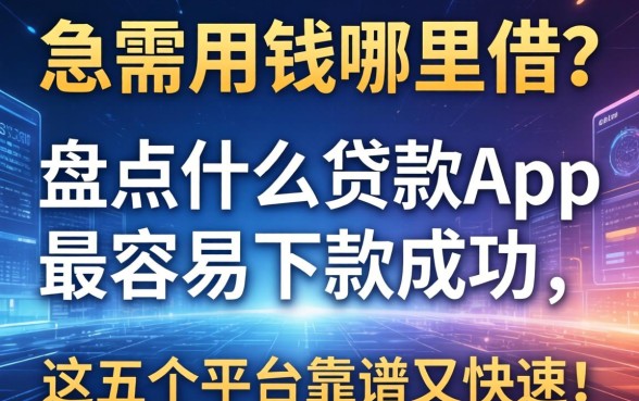 急需用钱哪里借？盘点什么贷款app最容易下款成功，这五个平台靠谱又快速！