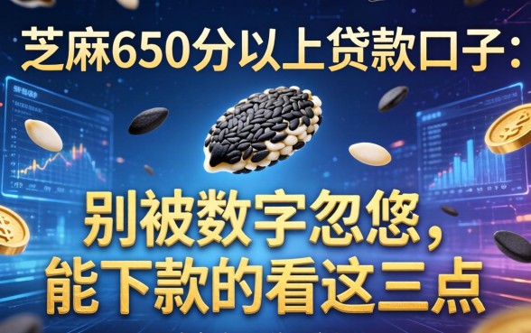 芝麻650分以上贷款口子：别被数字忽悠，能下款的看这三点