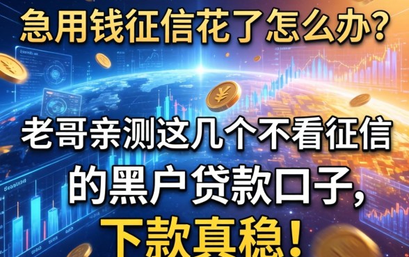 急用钱征信花了怎么办？老哥亲测这几个不看征信的黑户贷款口子，下款真稳！
