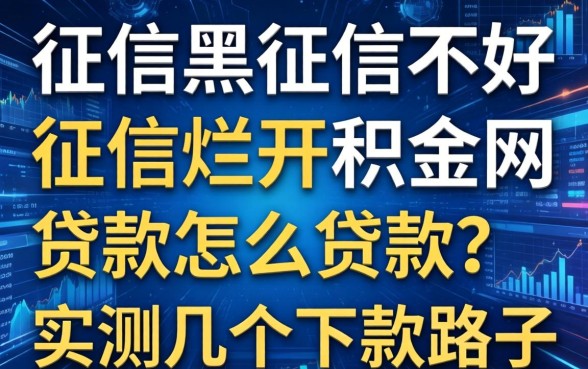 征信黑征信不好征信烂公积金网贷款怎么贷款？实测几个下款路子