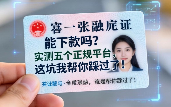 手里只有一张身份证能下款吗？实测五个正规平台，这坑我帮你踩过了！