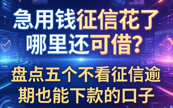 急用钱征信花了哪里还能借？盘点五个不看征信逾期也能下款的口子