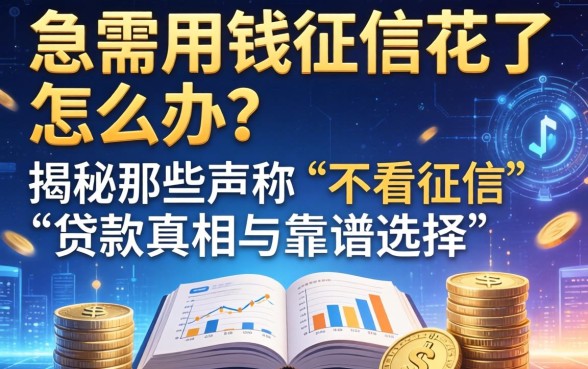 急需用钱征信花了怎么办？揭秘那些声称“不看征信”的贷款真相与靠谱选择