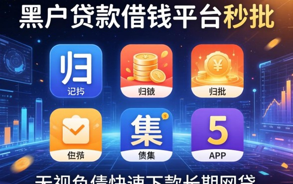 黑户贷款借钱平台秒批，归集5个无视负债快速下款长期网贷的app