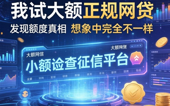 我试过大额正规网贷和小额不查征信平台，发现额度真相和想象中完全不一样