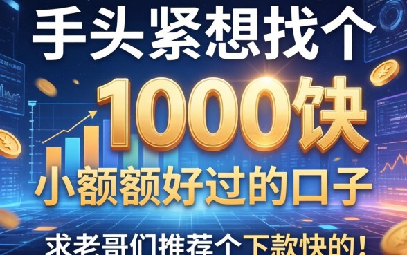 手头紧想找个1000块小额度好过的口子，求老哥们推荐个下款快的！
