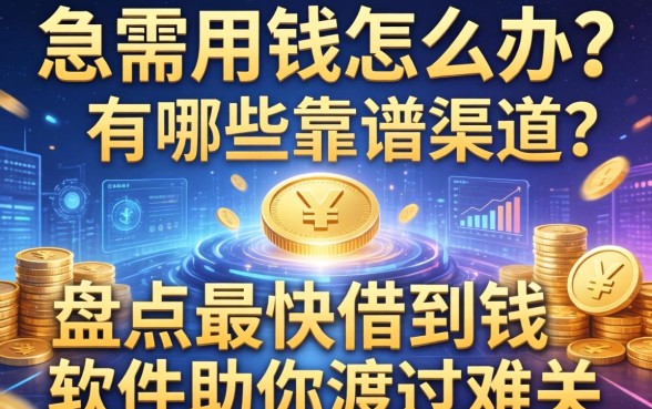 急需用钱怎么办？有哪些靠谱渠道？盘点最快借到钱的软件助你渡过难关