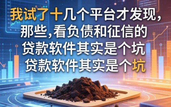 我试了十几个平台才发现，那些不看负债和征信的贷款软件其实是个坑
