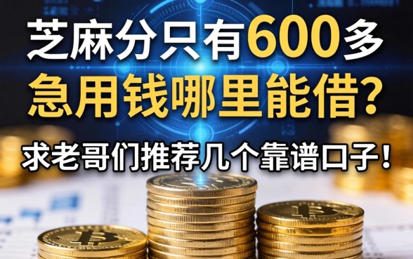 芝麻分只有600多，急用钱哪里能借？求老哥们推荐几个靠谱口子！