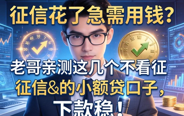 征信花了急需用钱？老哥亲测这几个不看征信的小额贷口子，下款稳！