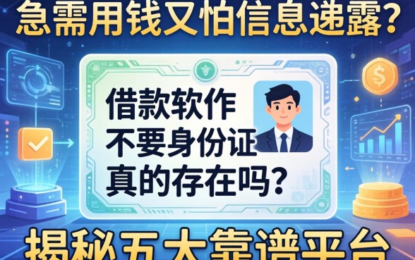 急需用钱又怕信息泄露？借款软件不要身份证真的存在吗？揭秘五大靠谱平台