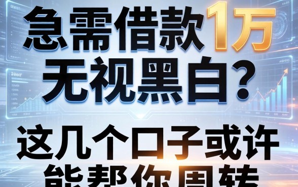 急需借款1万无视黑白？这几个口子或许能帮你周转