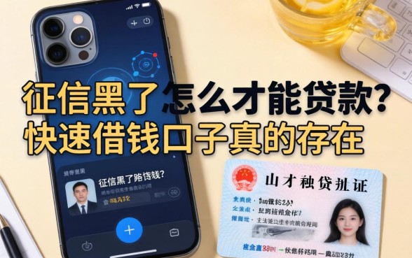 征信黑了怎么才能贷款？手机和身份证快速借钱口子真的存在吗